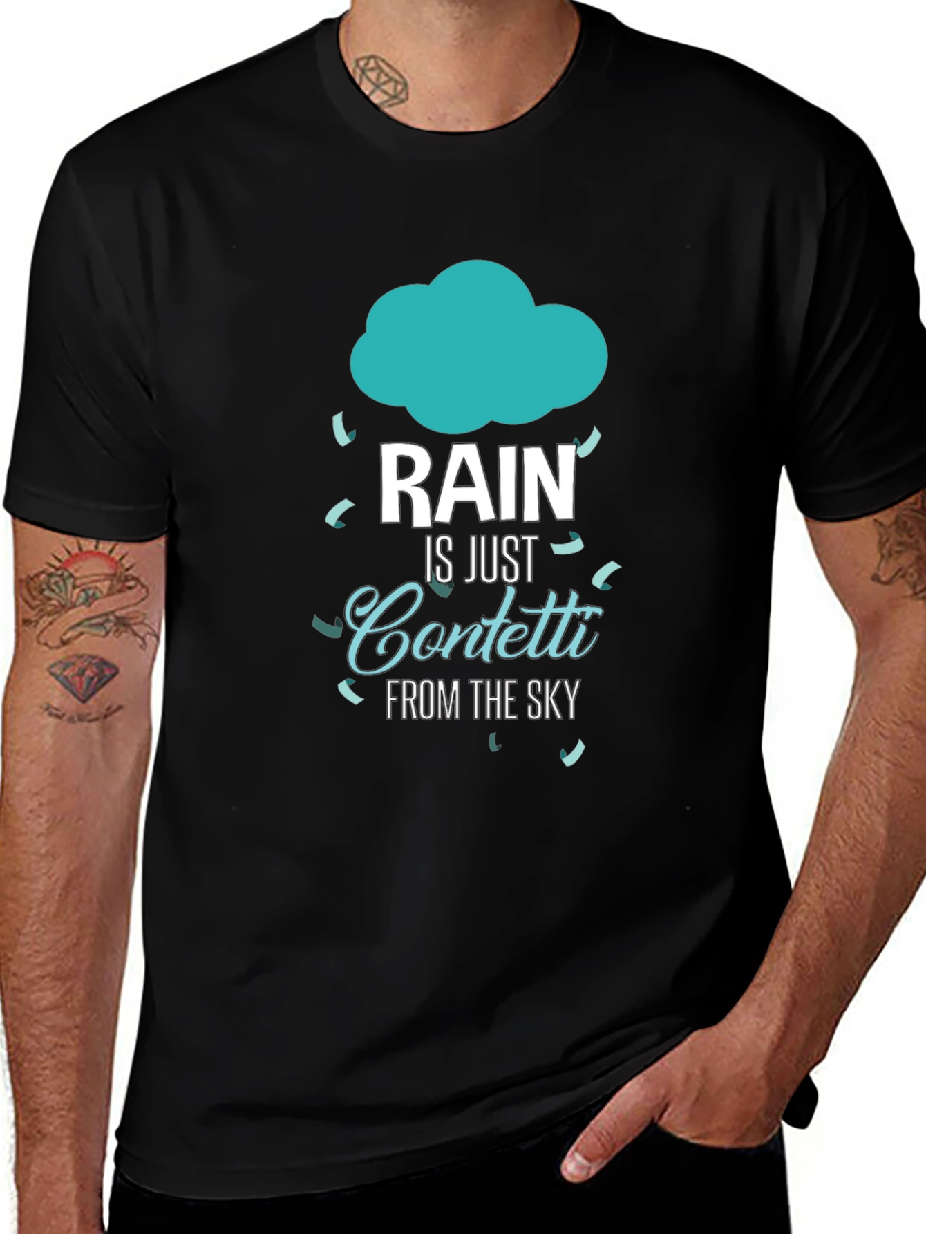 Rain is Just Confetti T-Shirt - Black