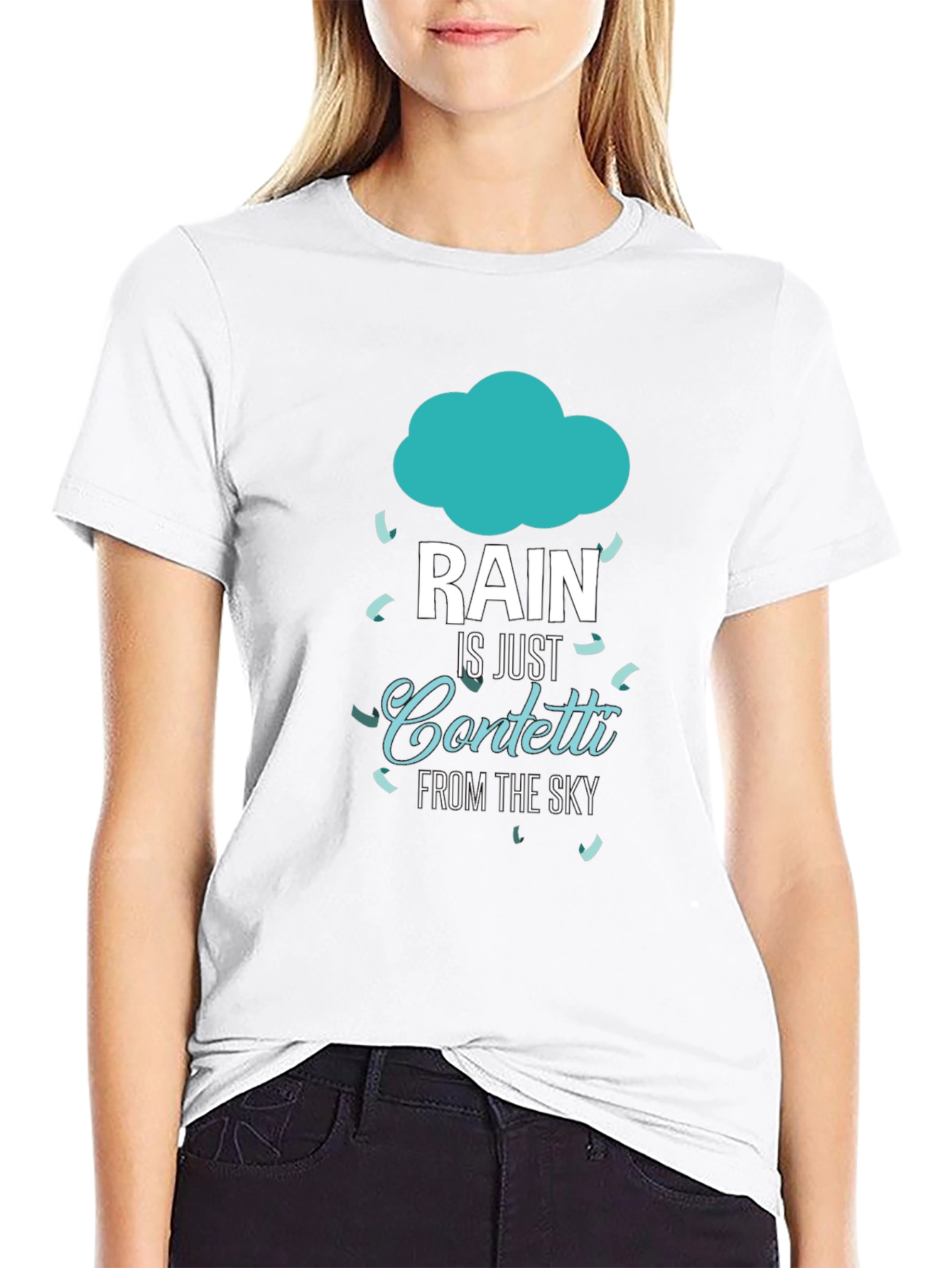 Rain is Just Confetti T-Shirt - Black