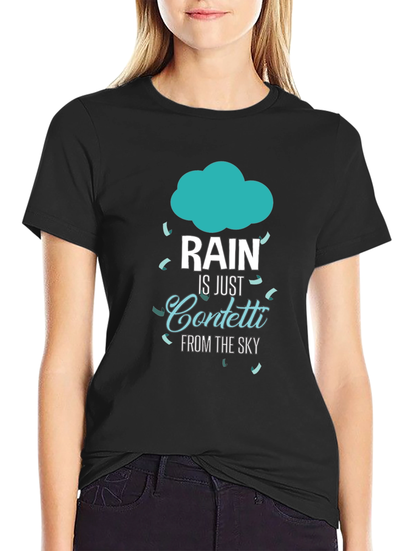 Rain is Just Confetti T-Shirt - Black