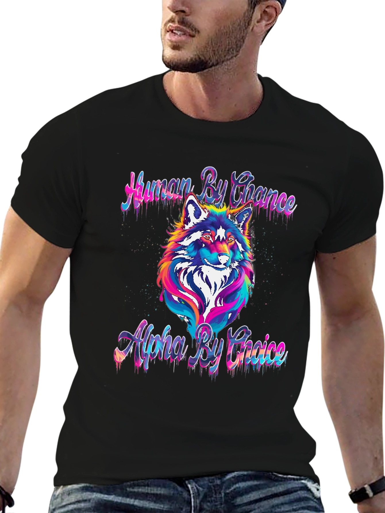 Human by Chance Alpha by Choice Wolf Graphic Tee
