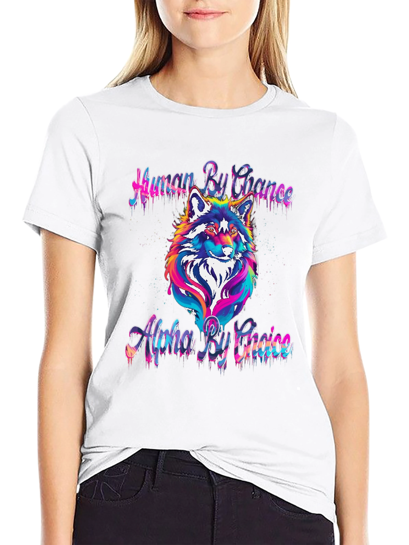 Human by Chance Alpha by Choice Wolf Graphic Tee