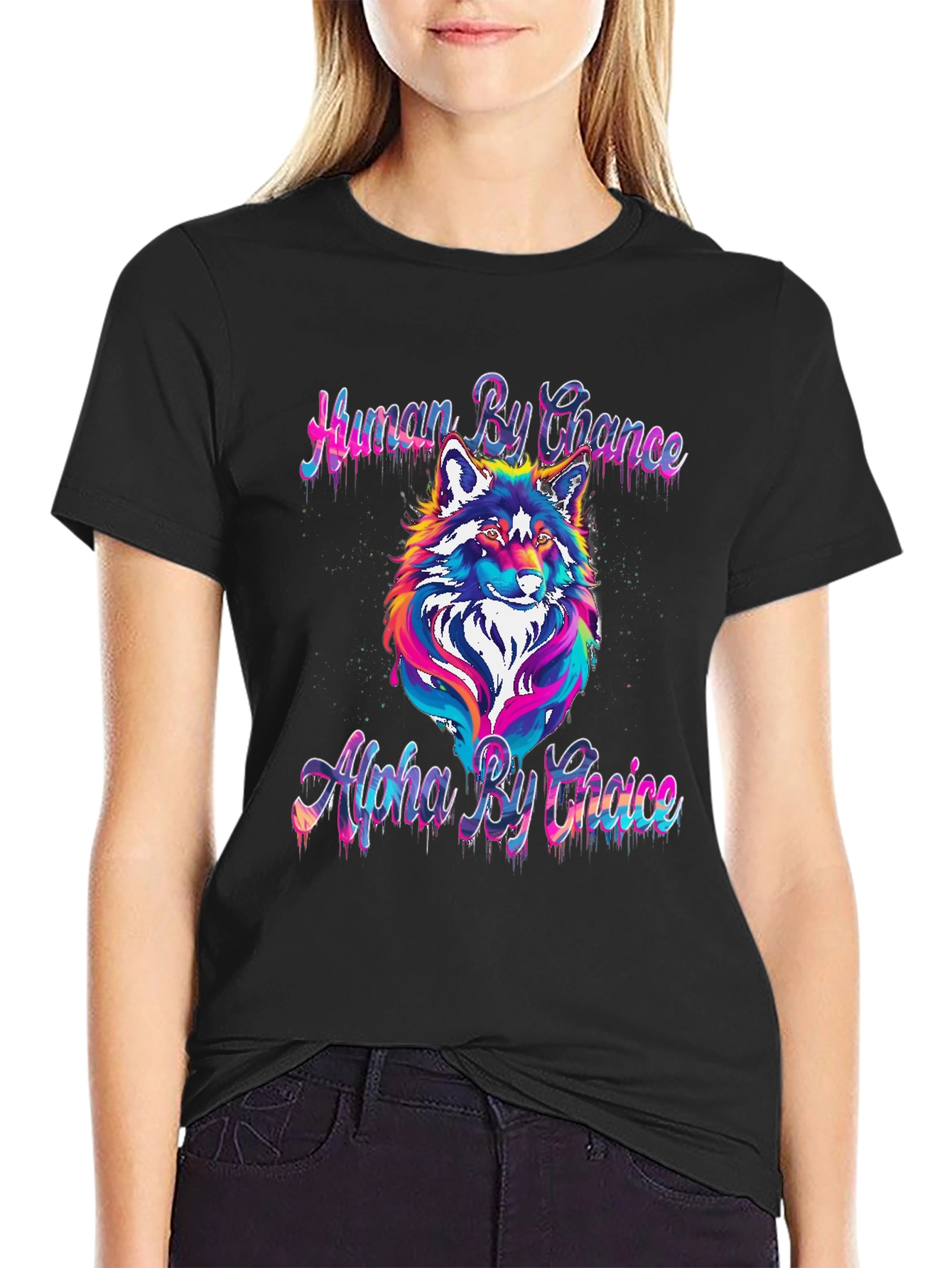 Human by Chance Alpha by Choice Wolf Graphic Tee