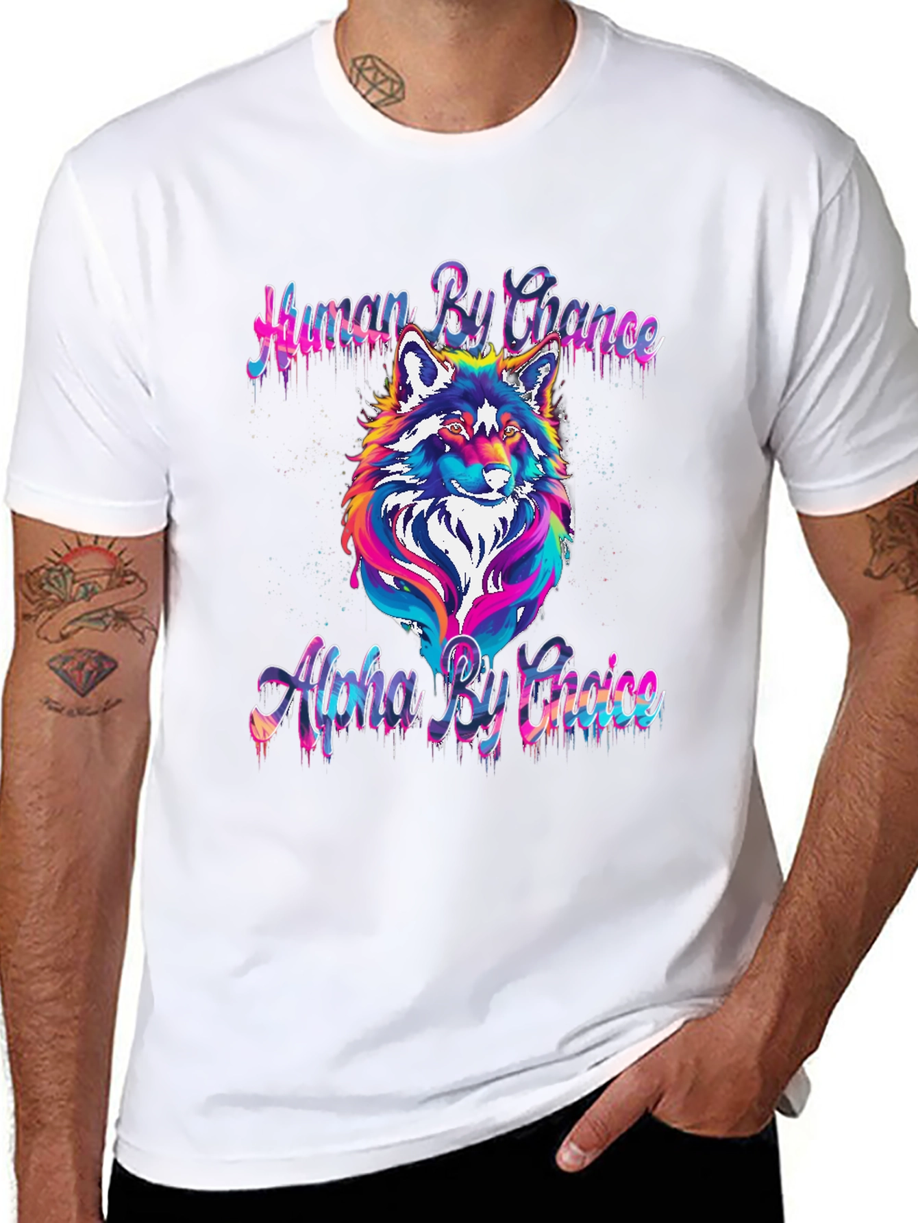 Human by Chance Alpha by Choice Wolf Graphic Tee