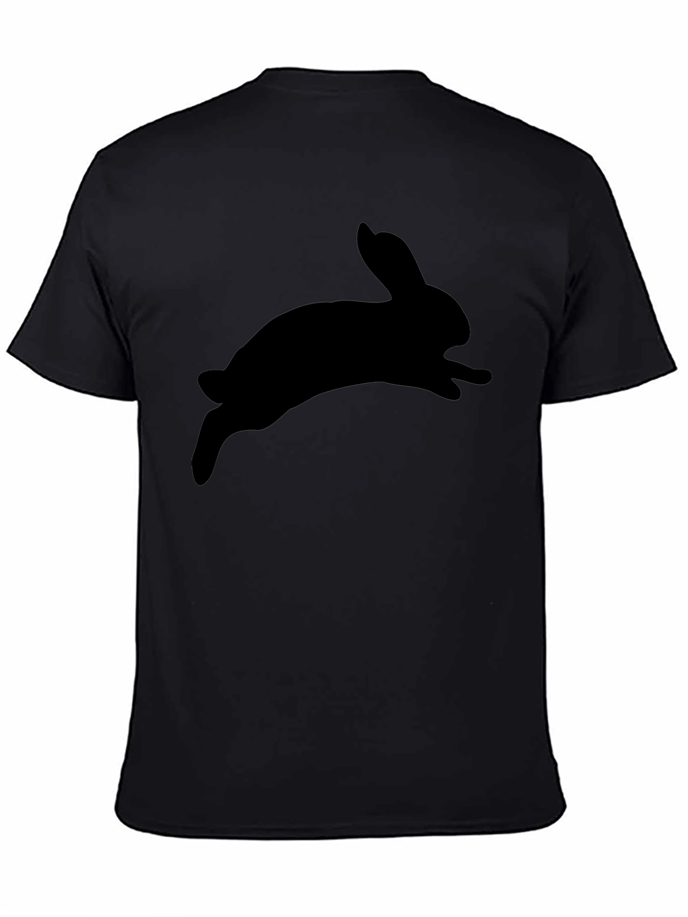 Mens Black Rabbit Silhouette Graphic T-Shirt
