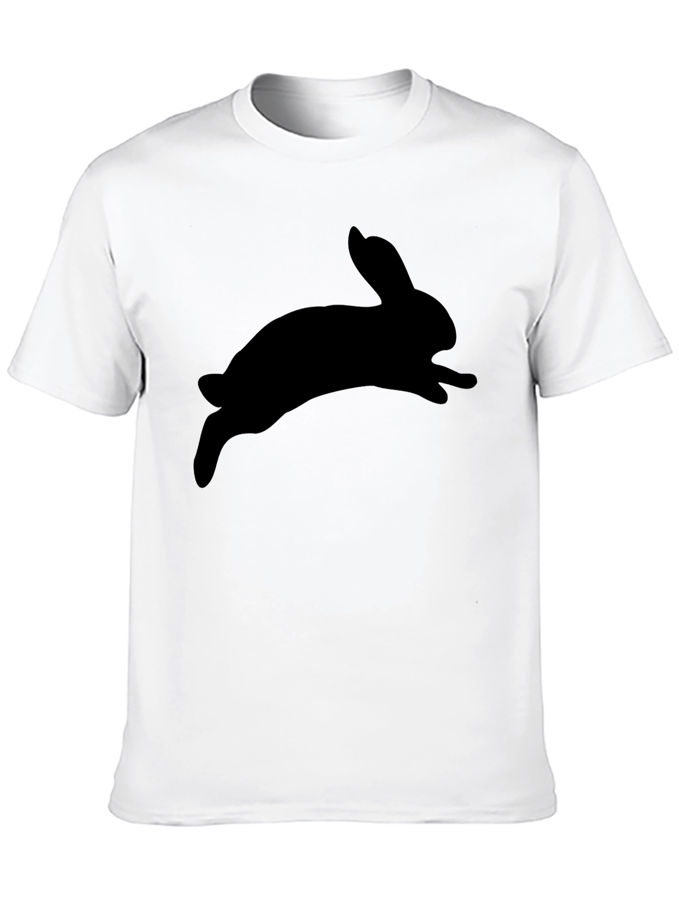 Mens Black Rabbit Silhouette Graphic T-Shirt