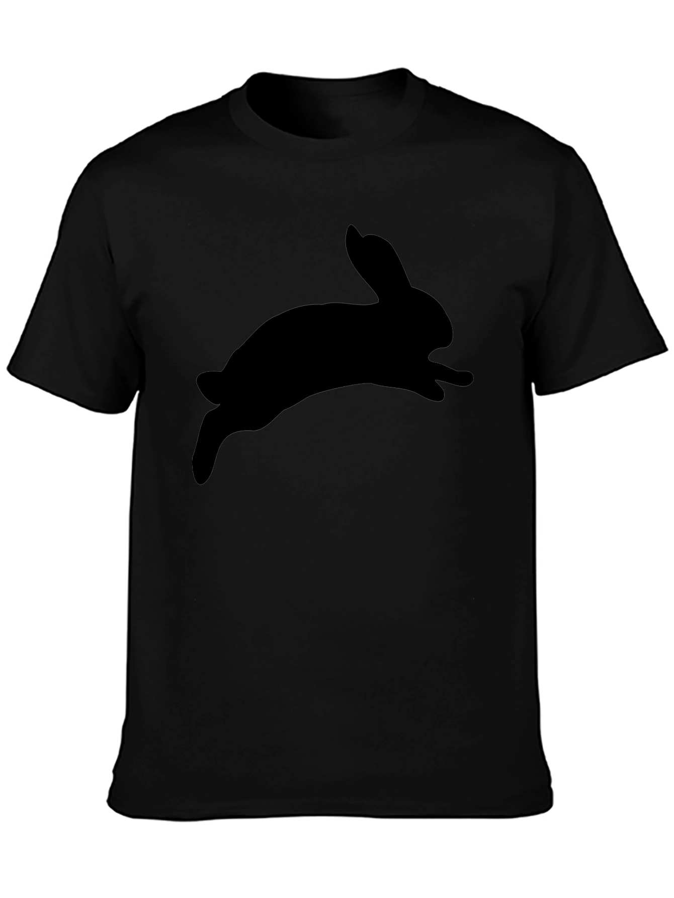 Mens Black Rabbit Silhouette Graphic T-Shirt