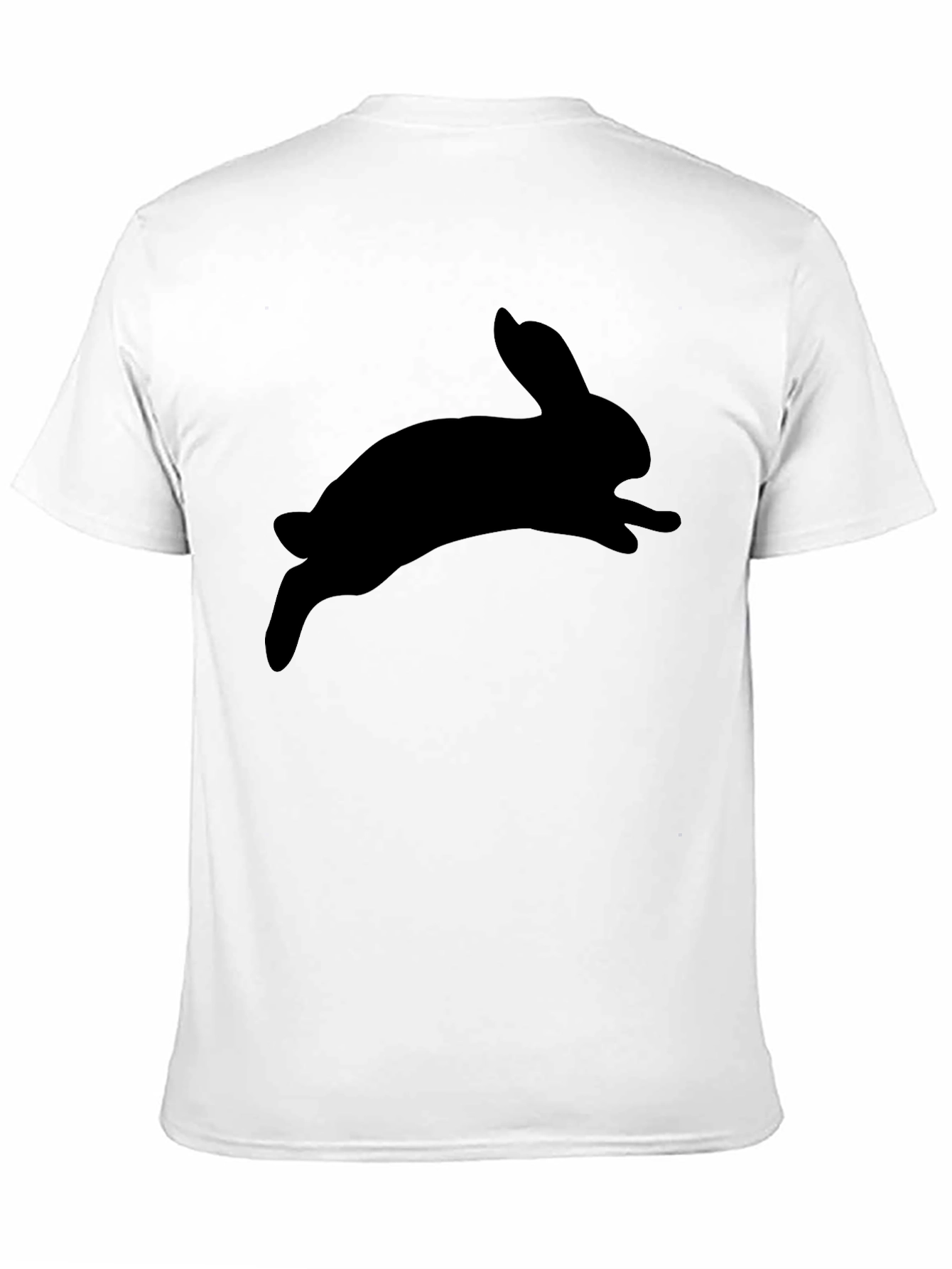 Mens Black Rabbit Silhouette Graphic T-Shirt