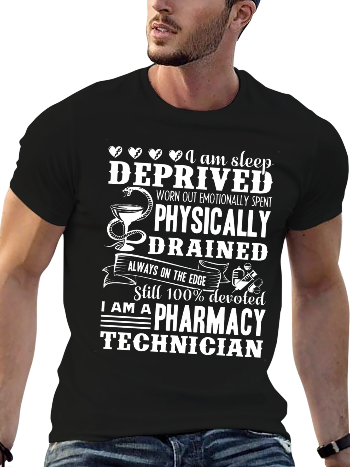 Pharmacy Technician T-Shirt - Sleep Deprived Design