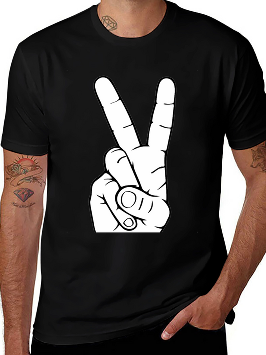Peace Sign Graphic Tee - Black T-Shirt