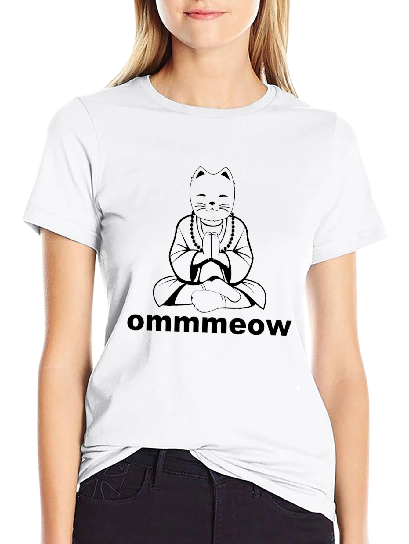 Ommmeow Cat Meditation T-Shirt - Zen Kitten Tee