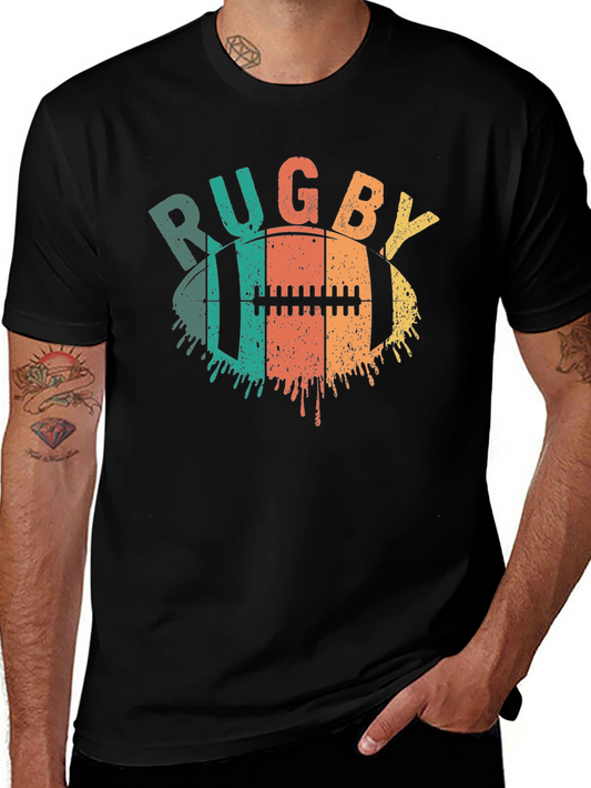Rugby Ball Graphic Tee - Vintage Style