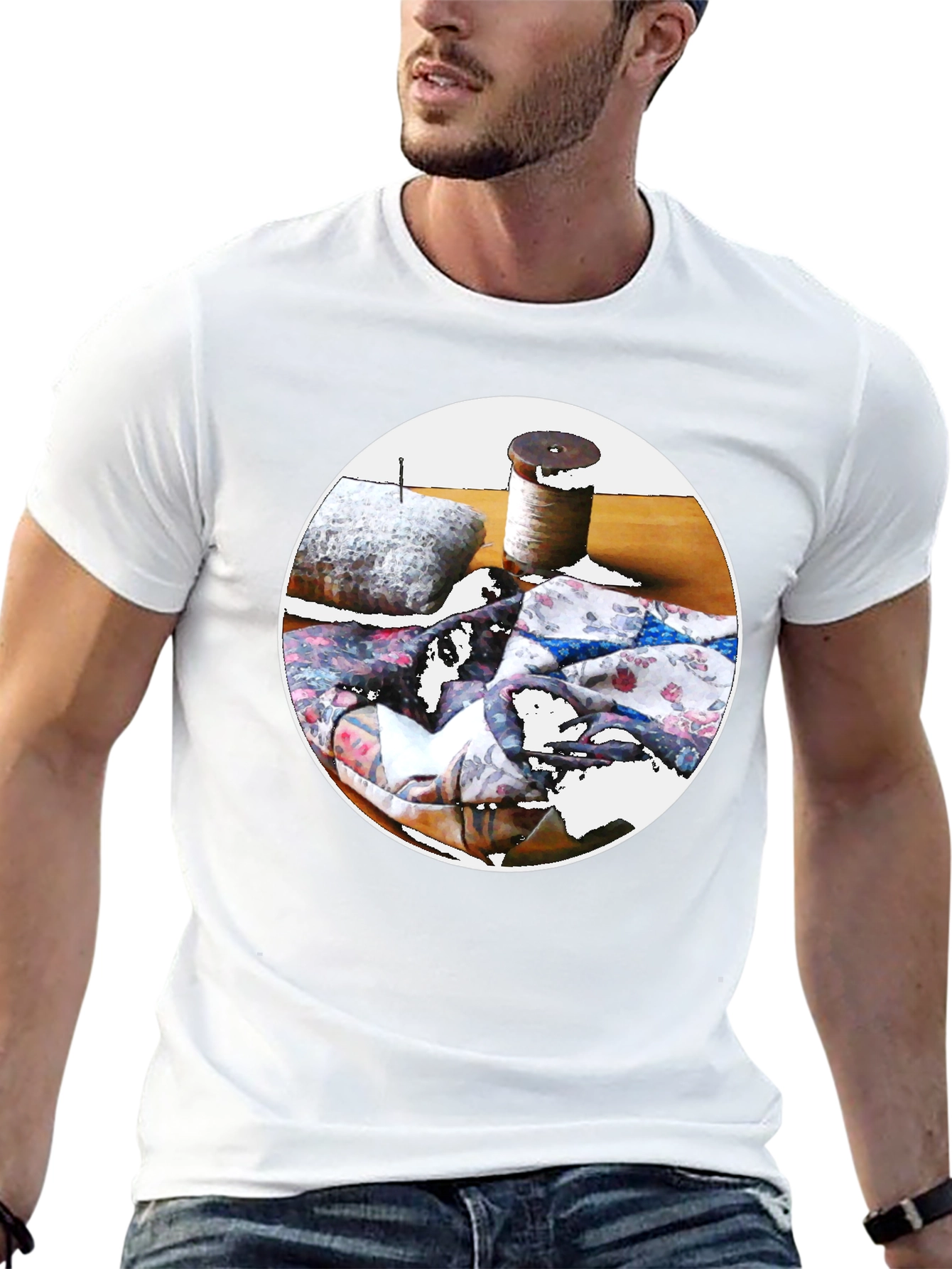 Sewing Still Life Black T-Shirt