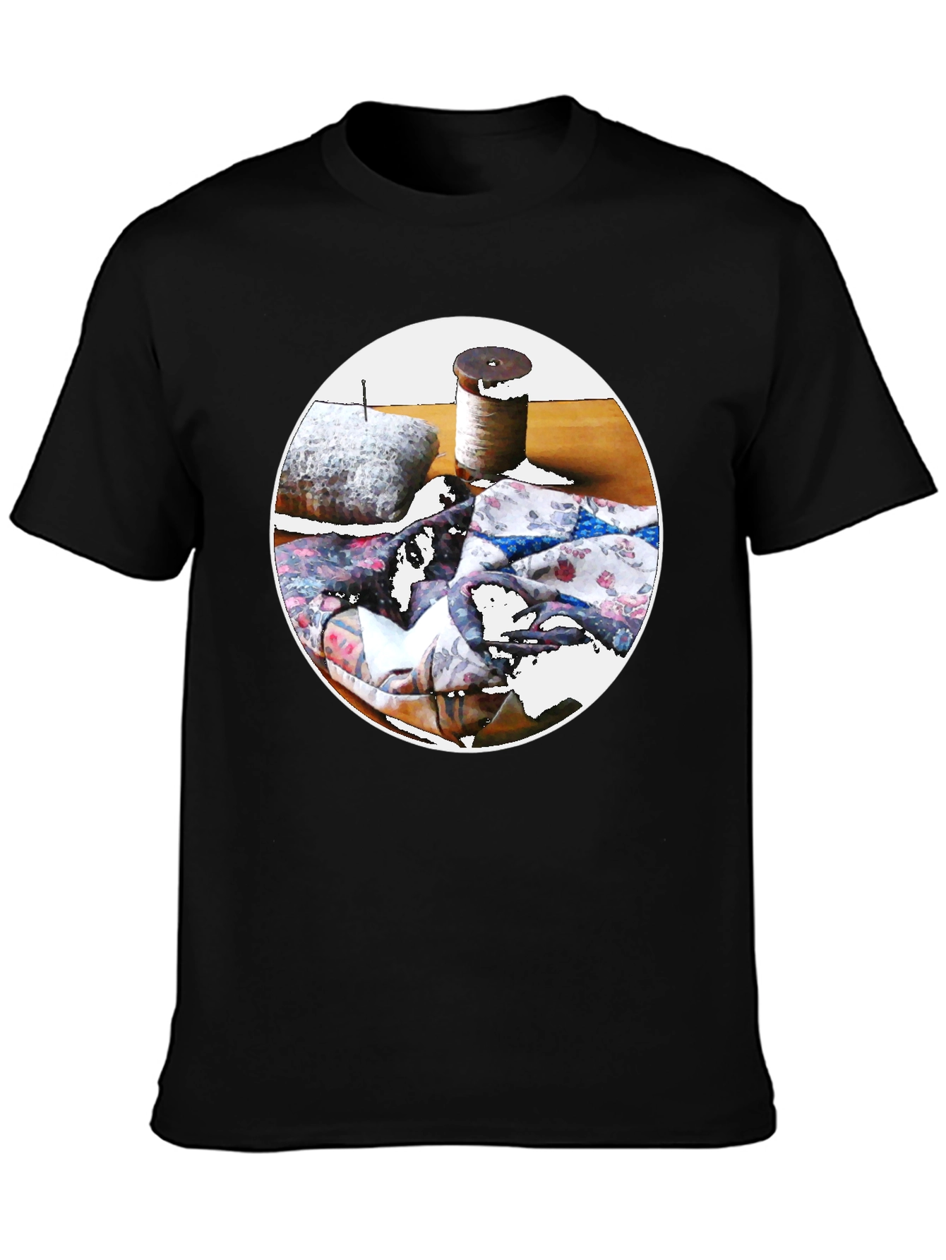 Sewing Still Life Black T-Shirt