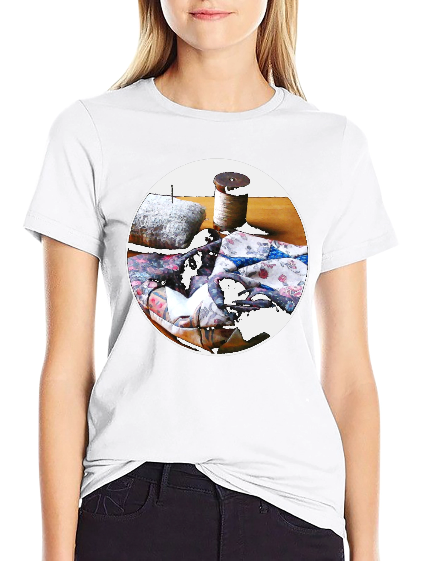 Sewing Still Life Black T-Shirt