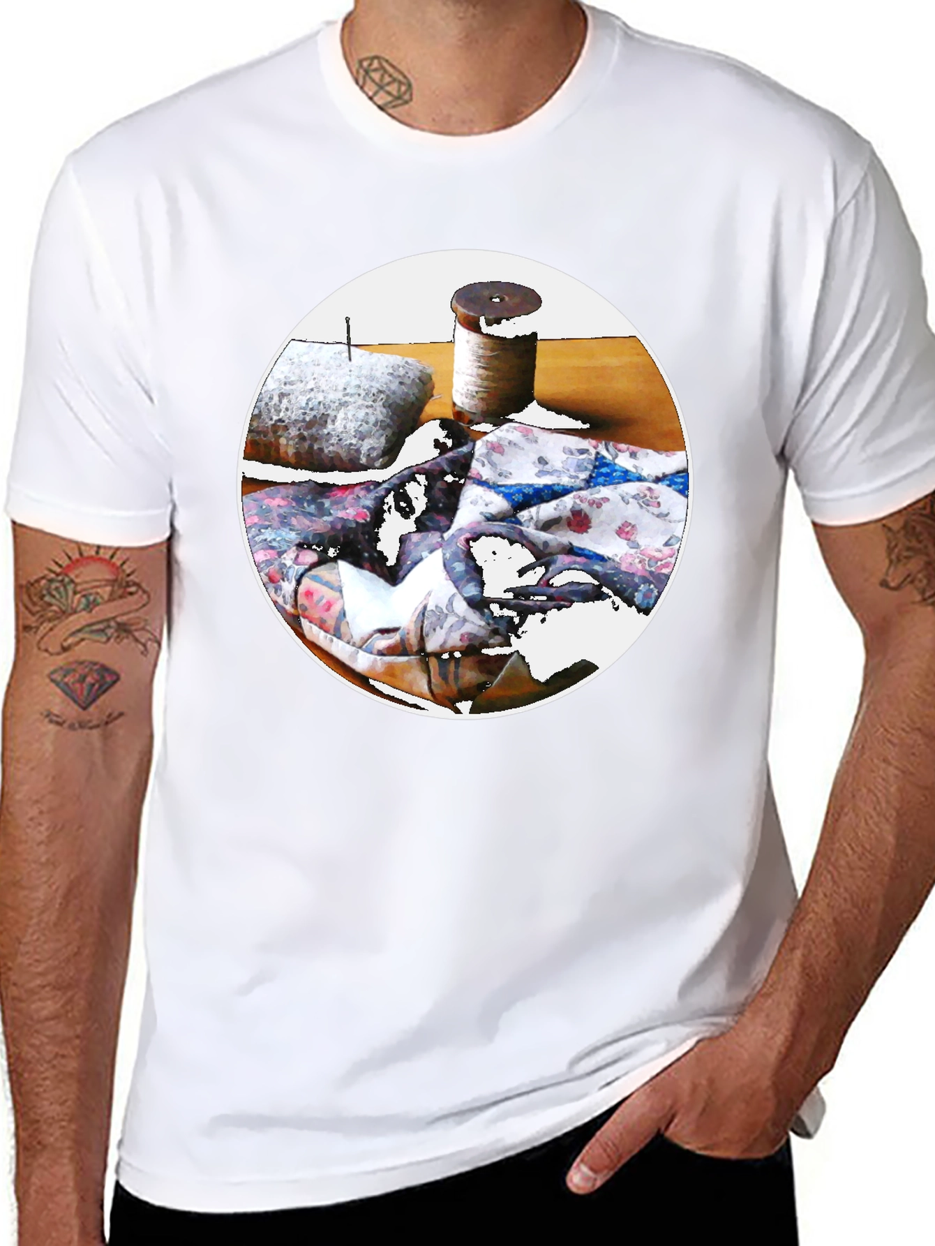 Sewing Still Life Black T-Shirt