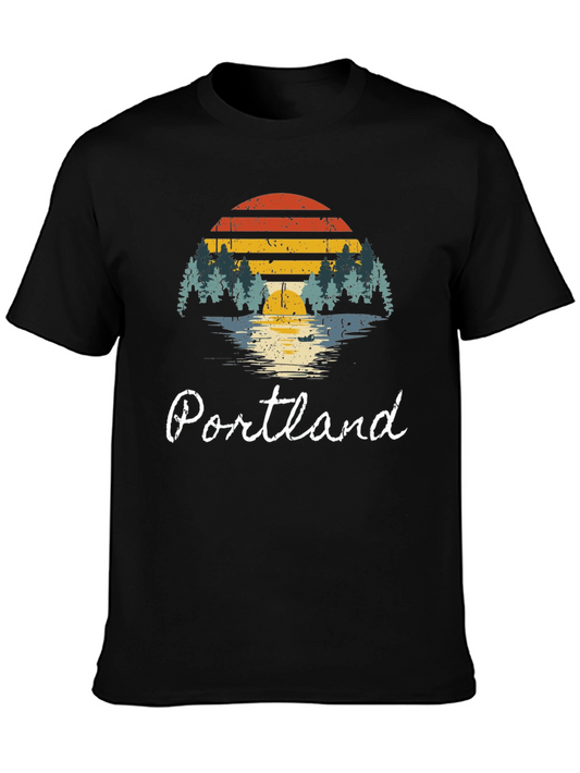 Portland Retro Sunset Graphic T-Shirt