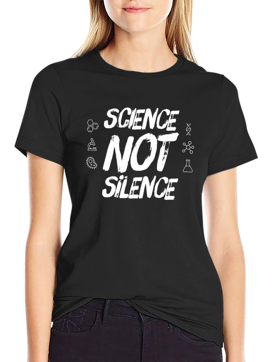 Science Not Silence Graphic T-Shirt - Black