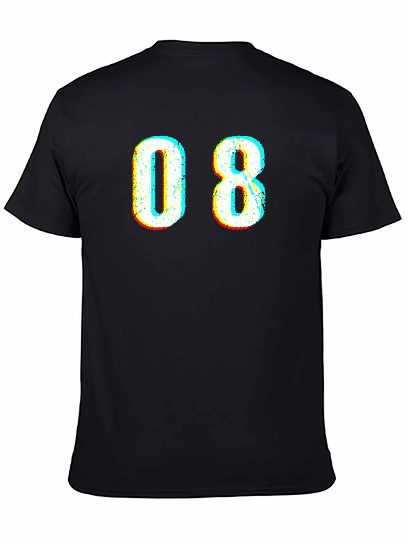 Retro 08 Graphic Print Crew Neck T-Shirt