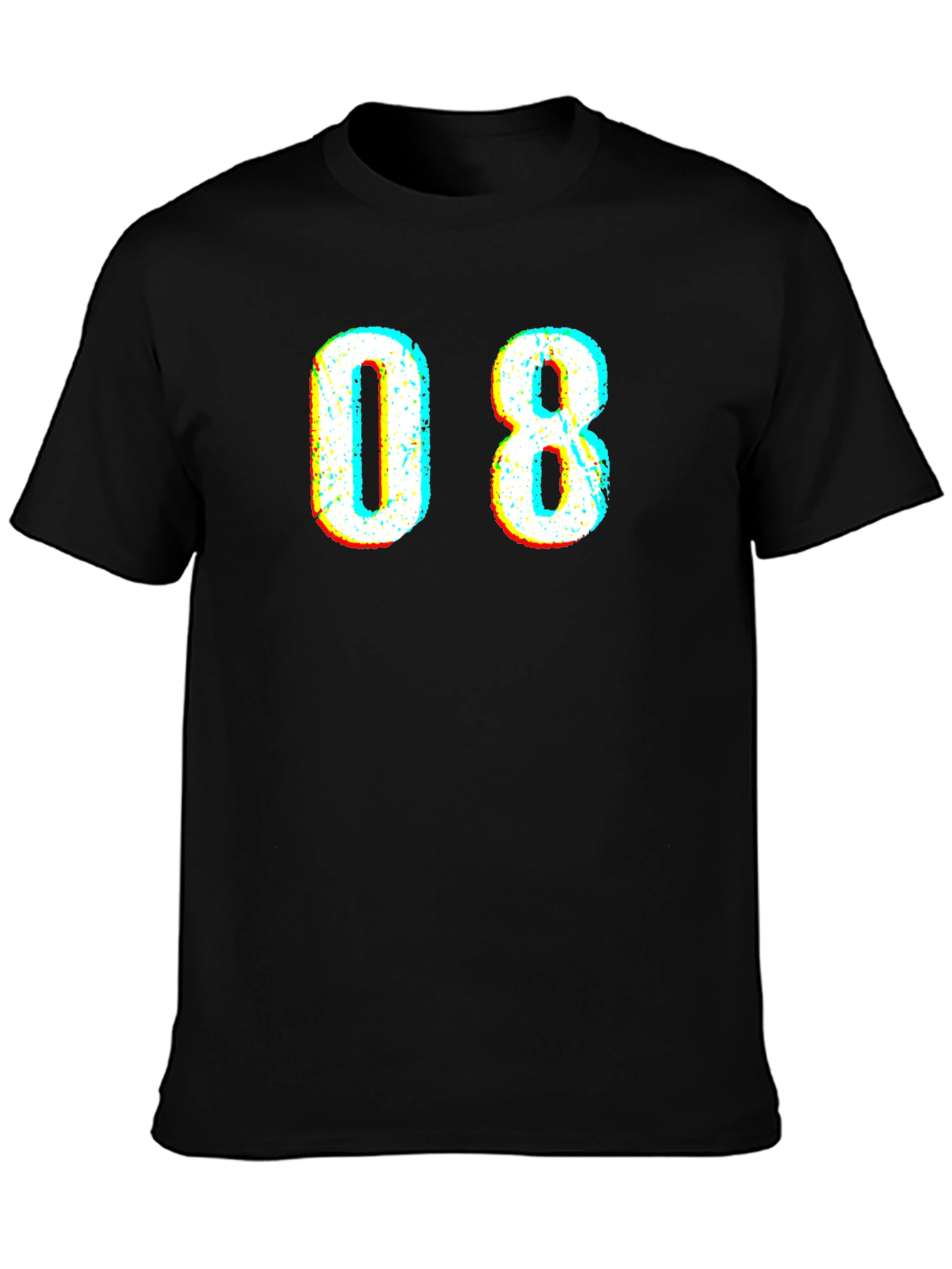 Retro 08 Graphic Print Crew Neck T-Shirt