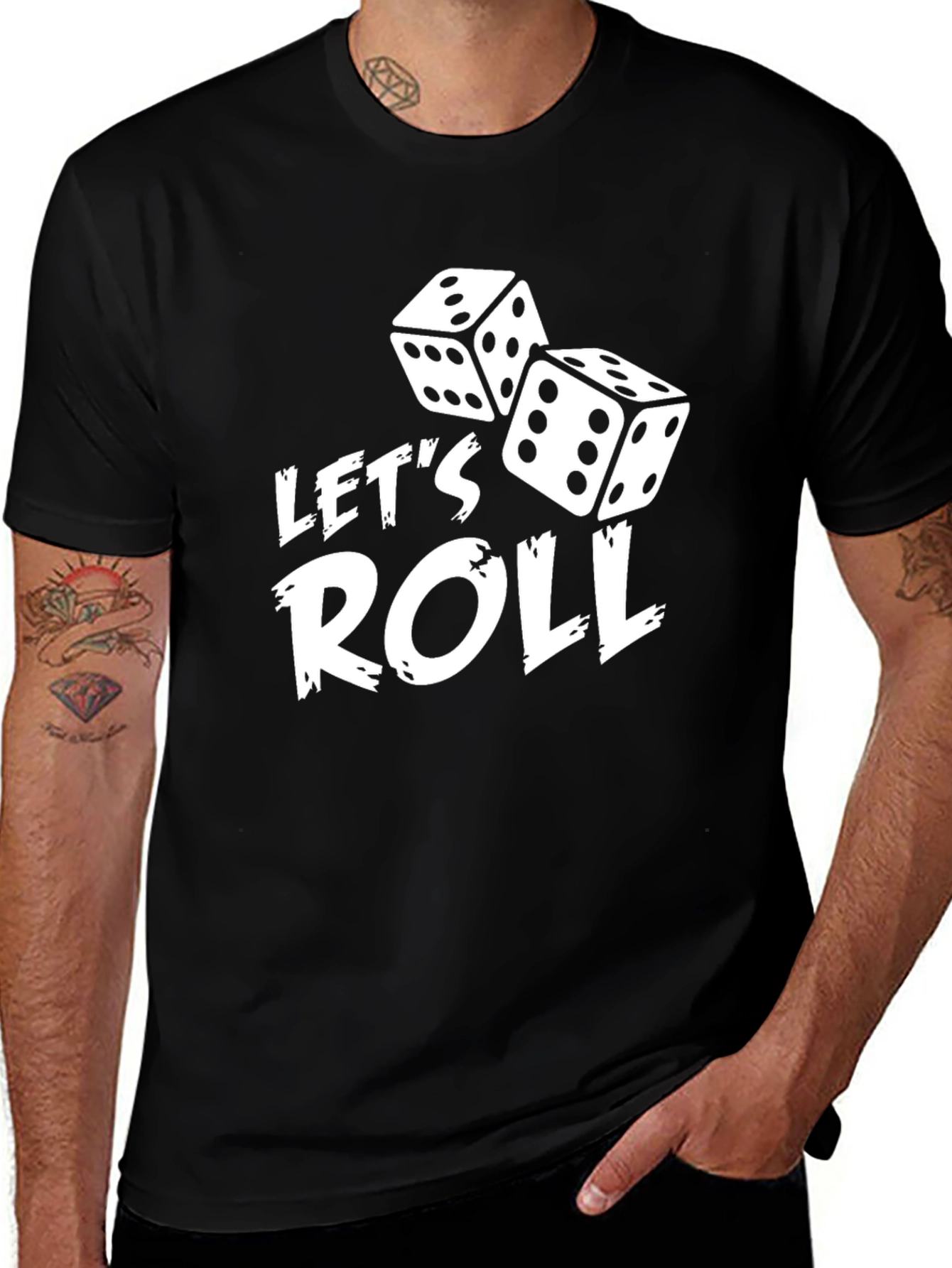 Lets Roll Dice Graphic Tee - Mens Black T-Shirt