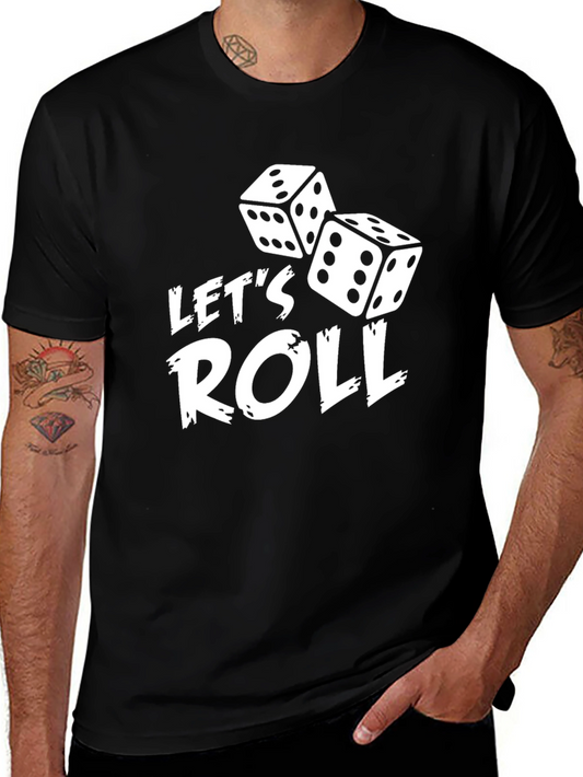 Lets Roll Dice Graphic Tee - Mens Black T-Shirt