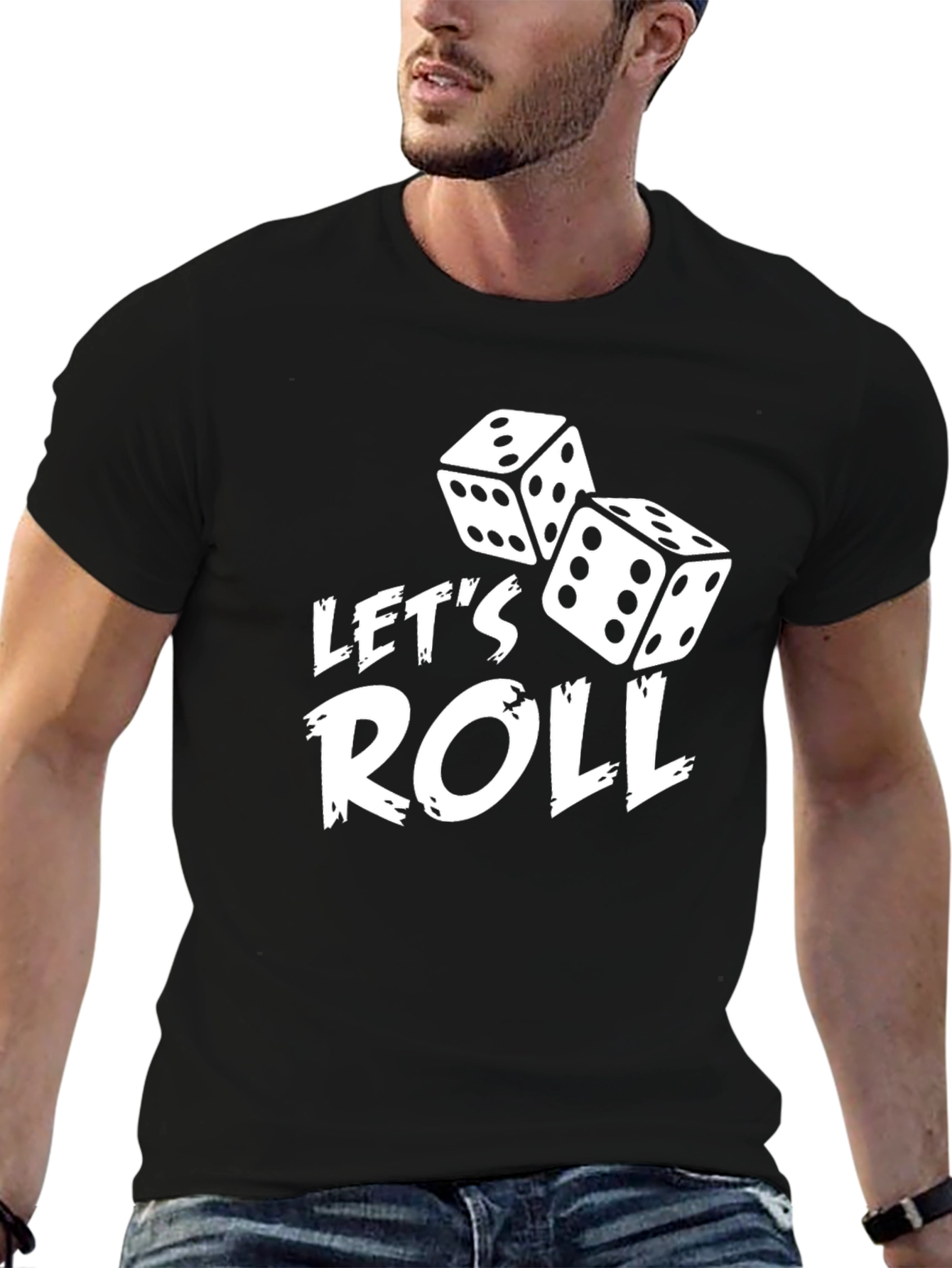 Lets Roll Dice Graphic Tee - Mens Black T-Shirt