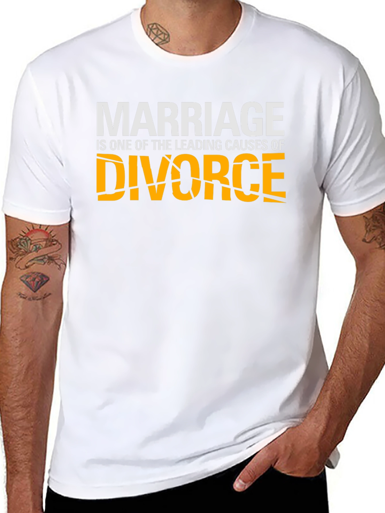 Marriage Divorce Graphic T-Shirt - Black