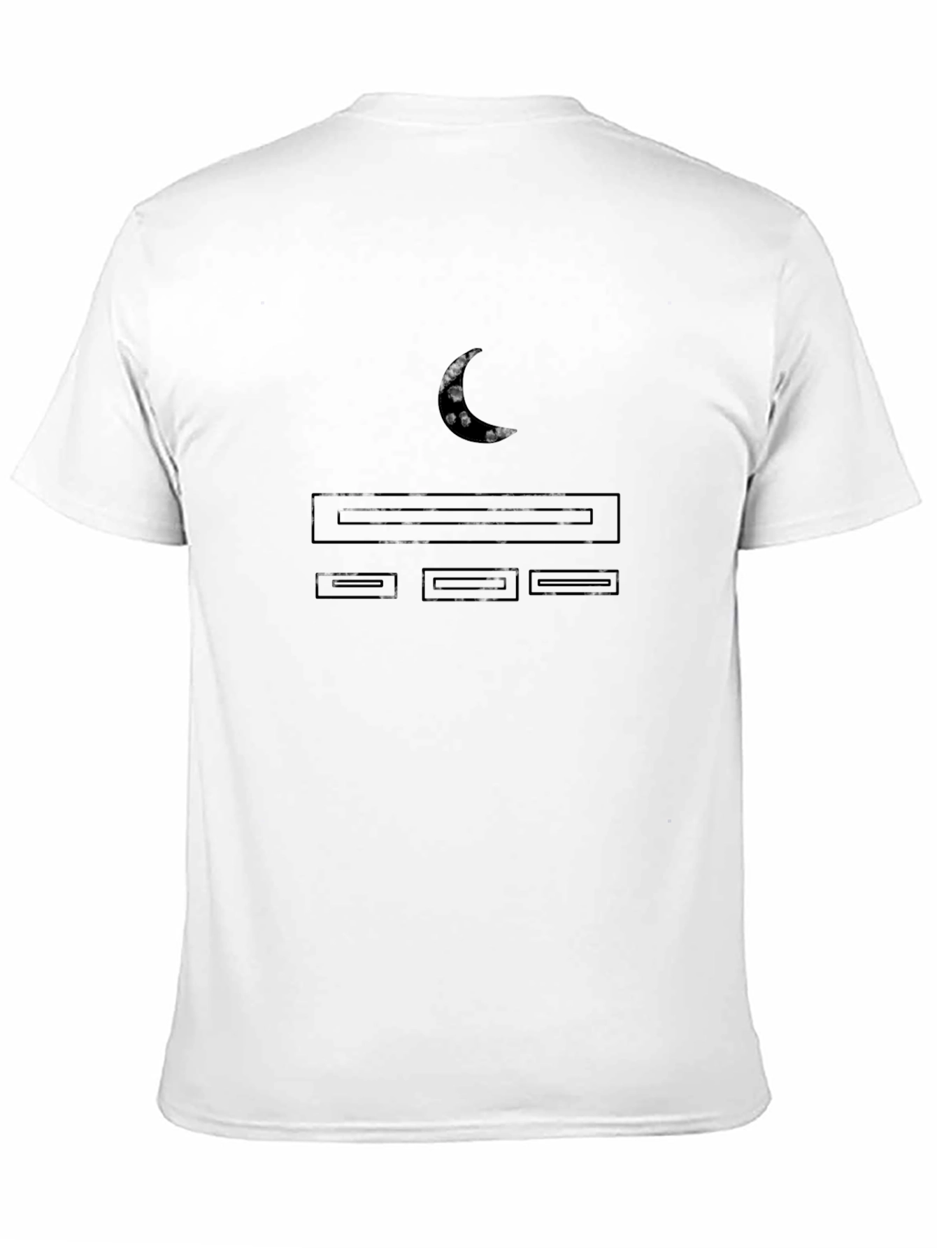 Mens Black T-Shirt with Moon and Console Design