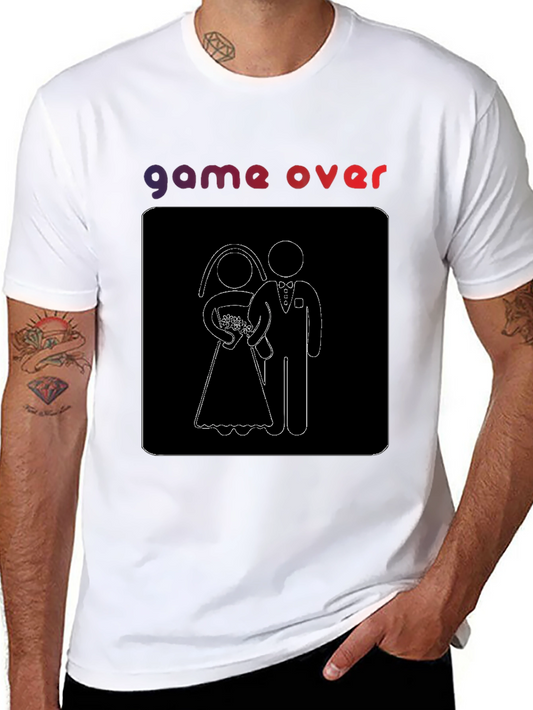 Game Over Wedding T-Shirt - Groom & Bride Humor
