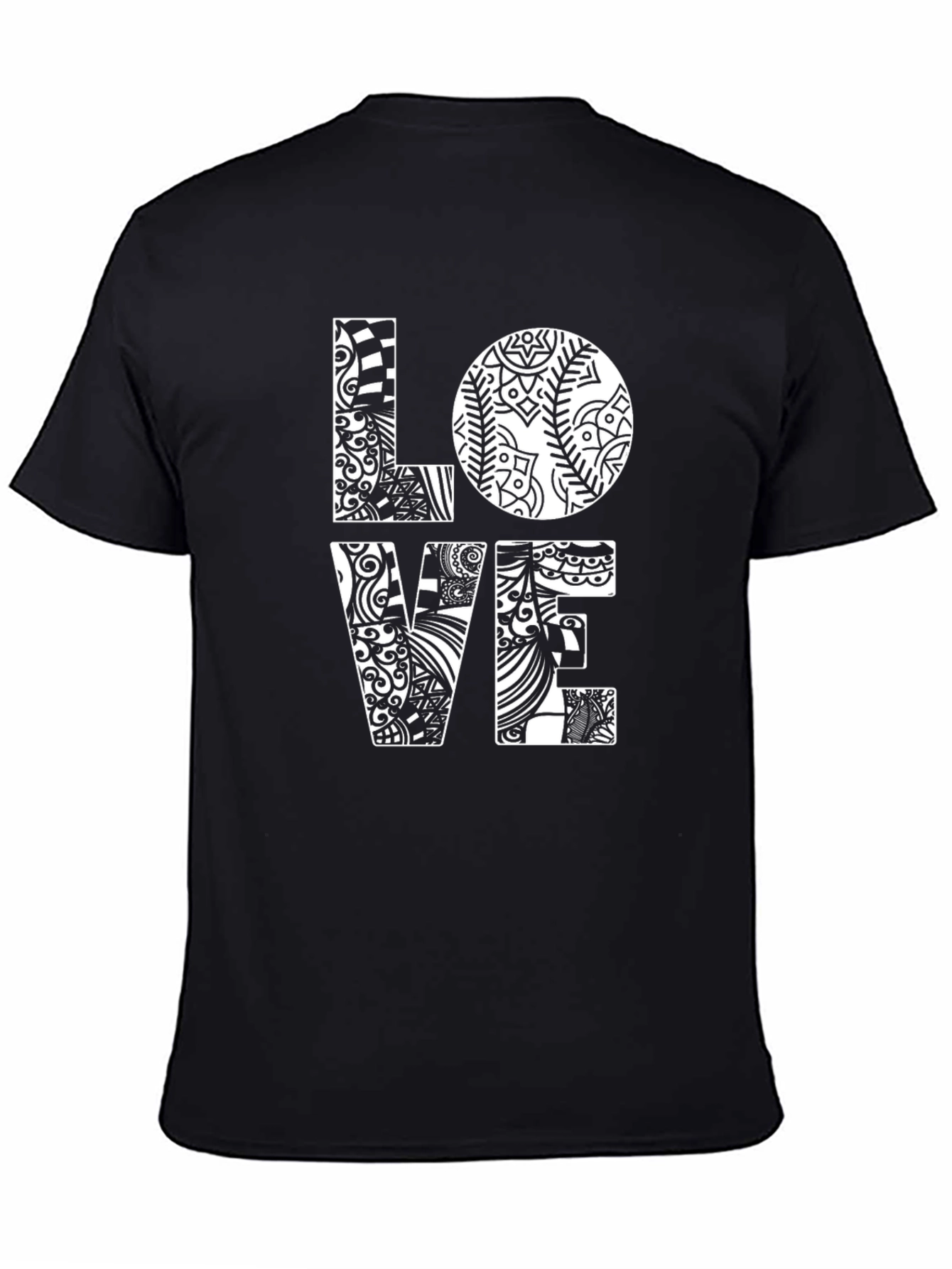 LOVE Graphic Print Black Cotton T-Shirt