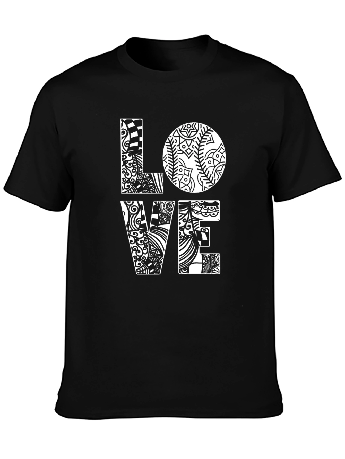 LOVE Graphic Print Black Cotton T-Shirt