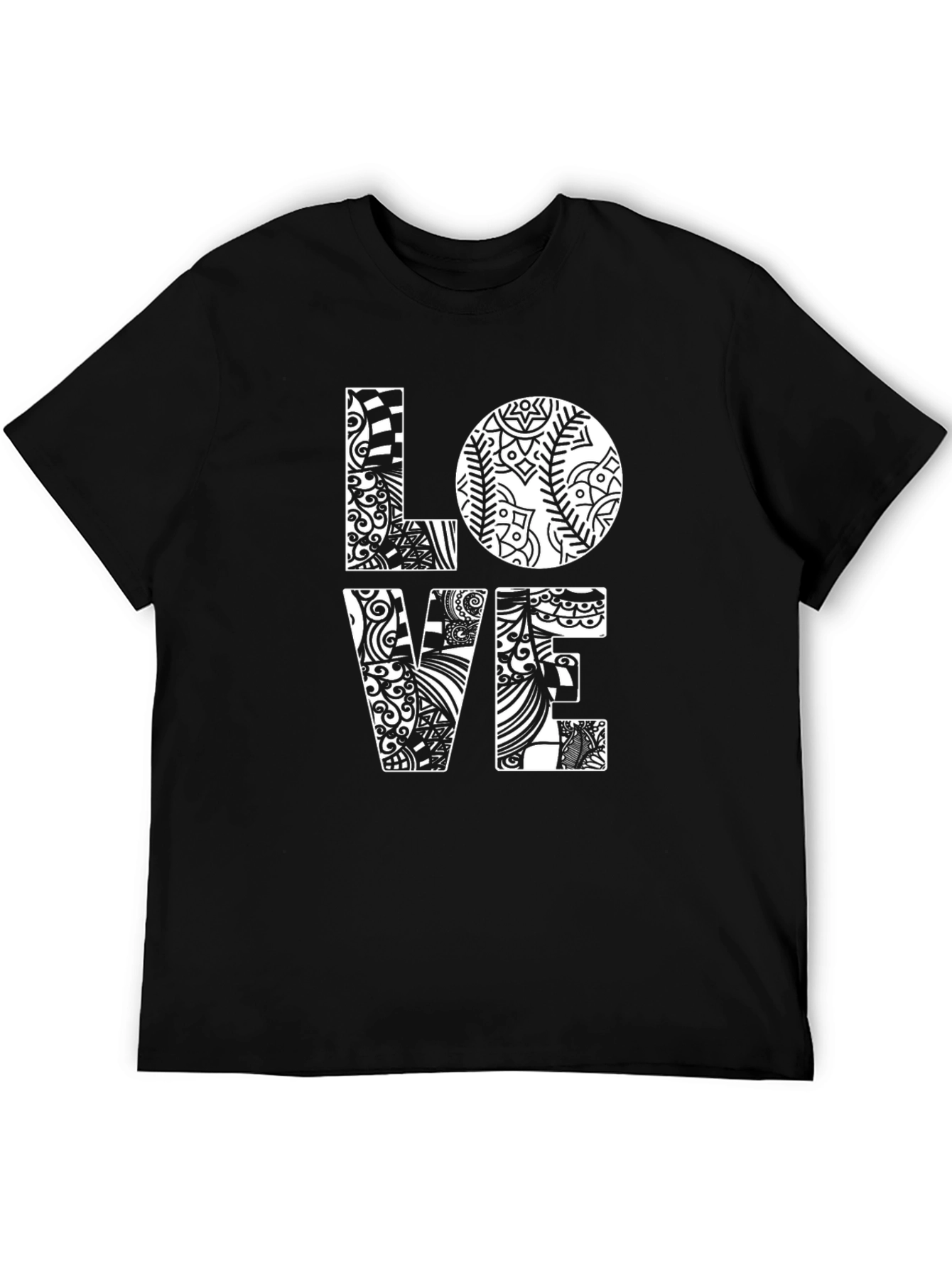 LOVE Graphic Print Black Cotton T-Shirt