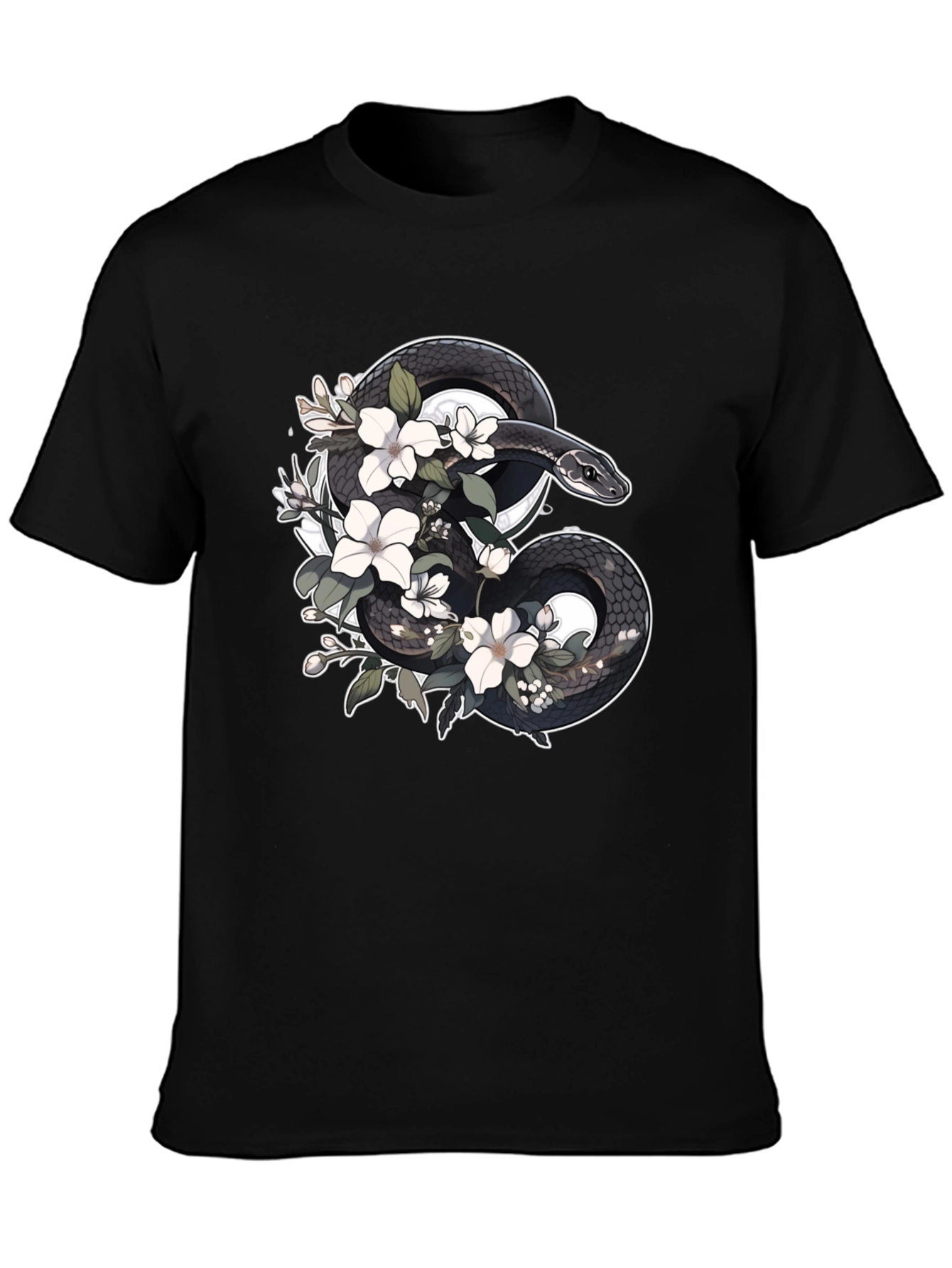 Floral Snake T-Shirt - Unique Graphic Tee