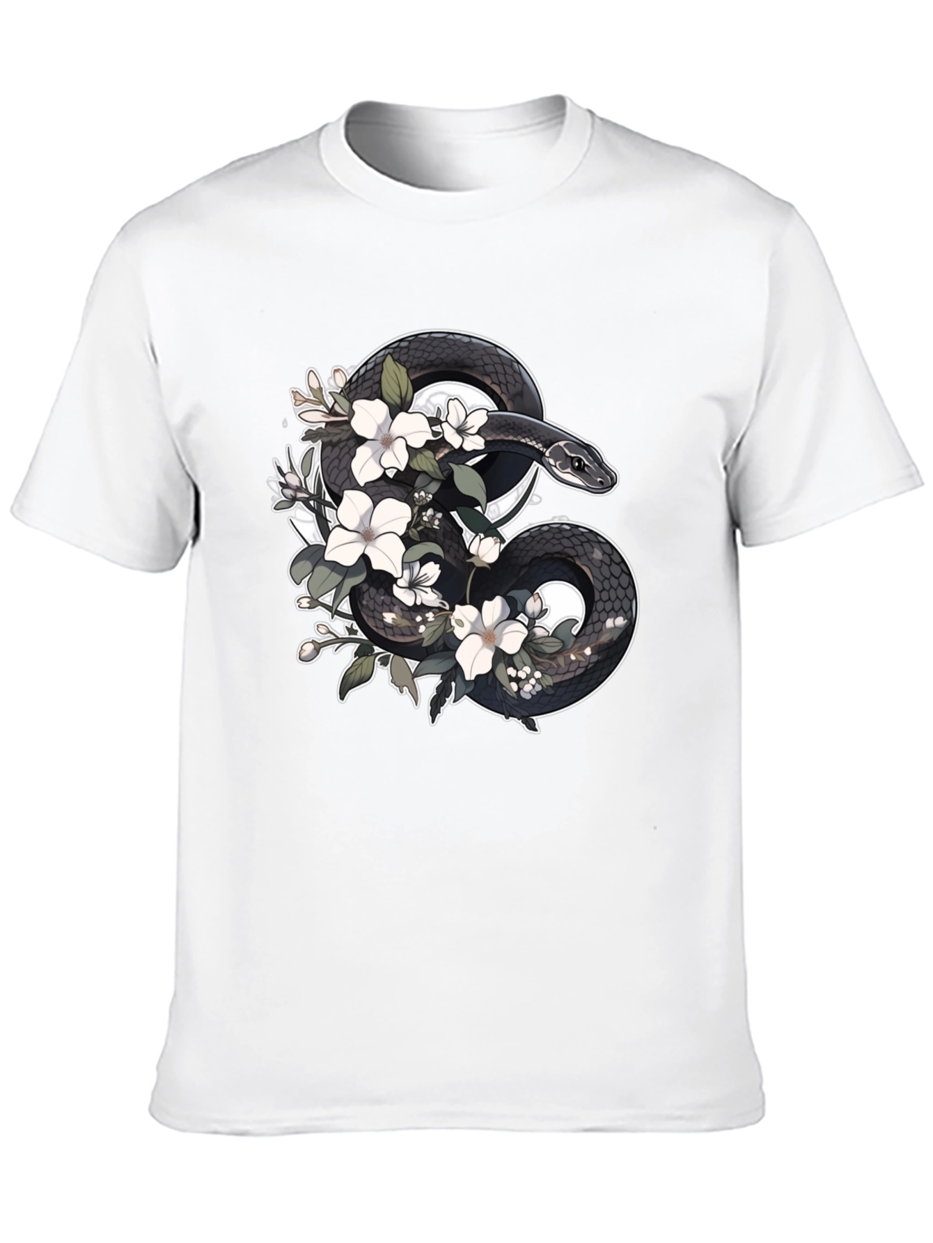 Floral Snake T-Shirt - Unique Graphic Tee
