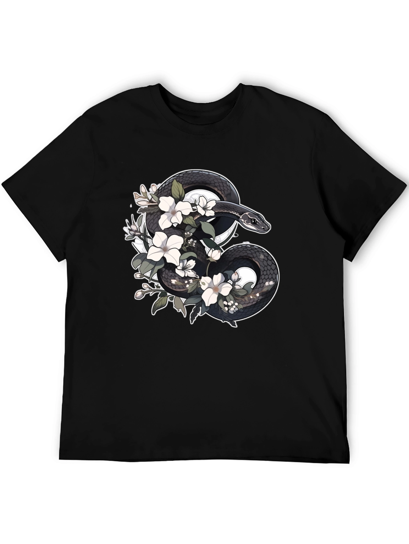 Floral Snake T-Shirt - Unique Graphic Tee