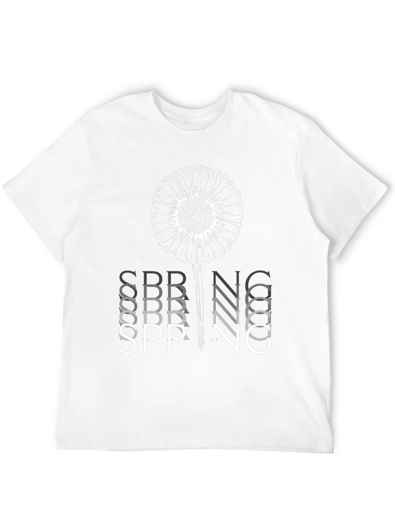 Spring Flower Graphic Tee - Stylish Black Cotton T-Shirt
