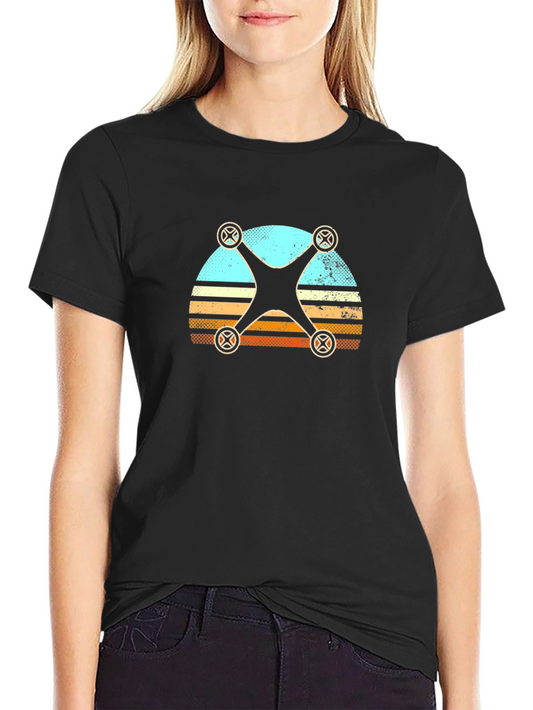 Retro Drone T-Shirt - Vintage Style Quadcopter Tee