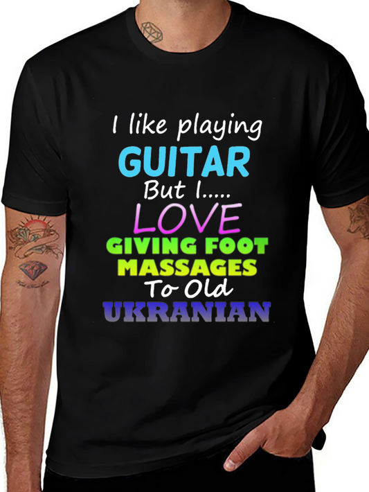 Funny I Like Playing Guitar Graphic T-Shirt