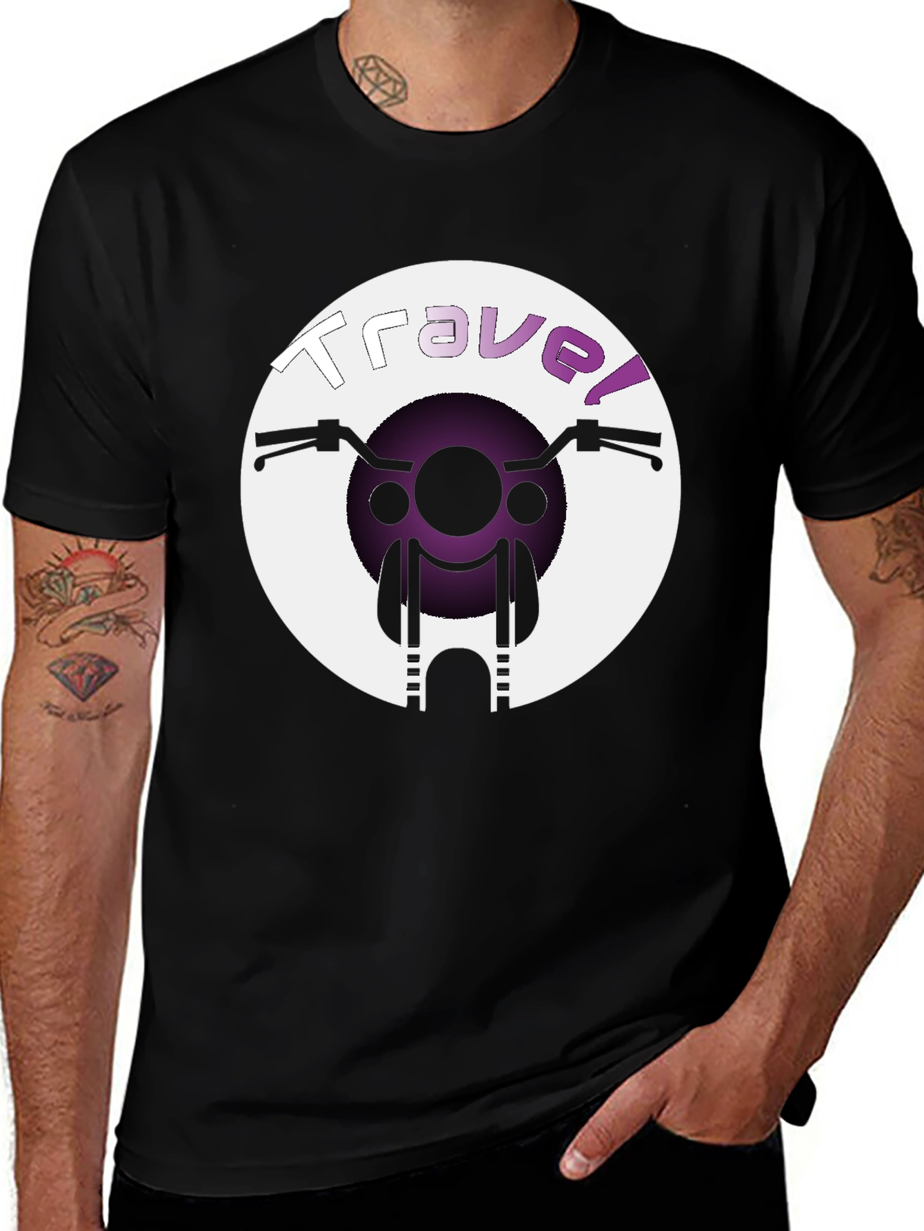 Travel Graphic T-Shirt - Motorcycle Design