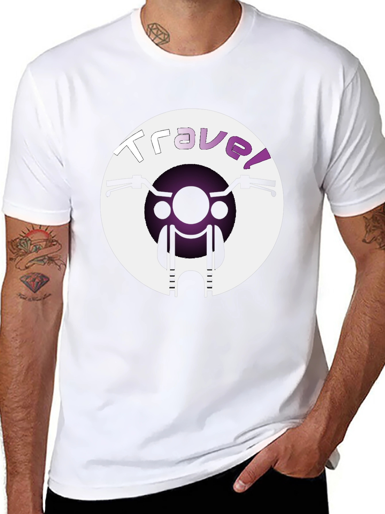 Travel Graphic T-Shirt - Motorcycle Design