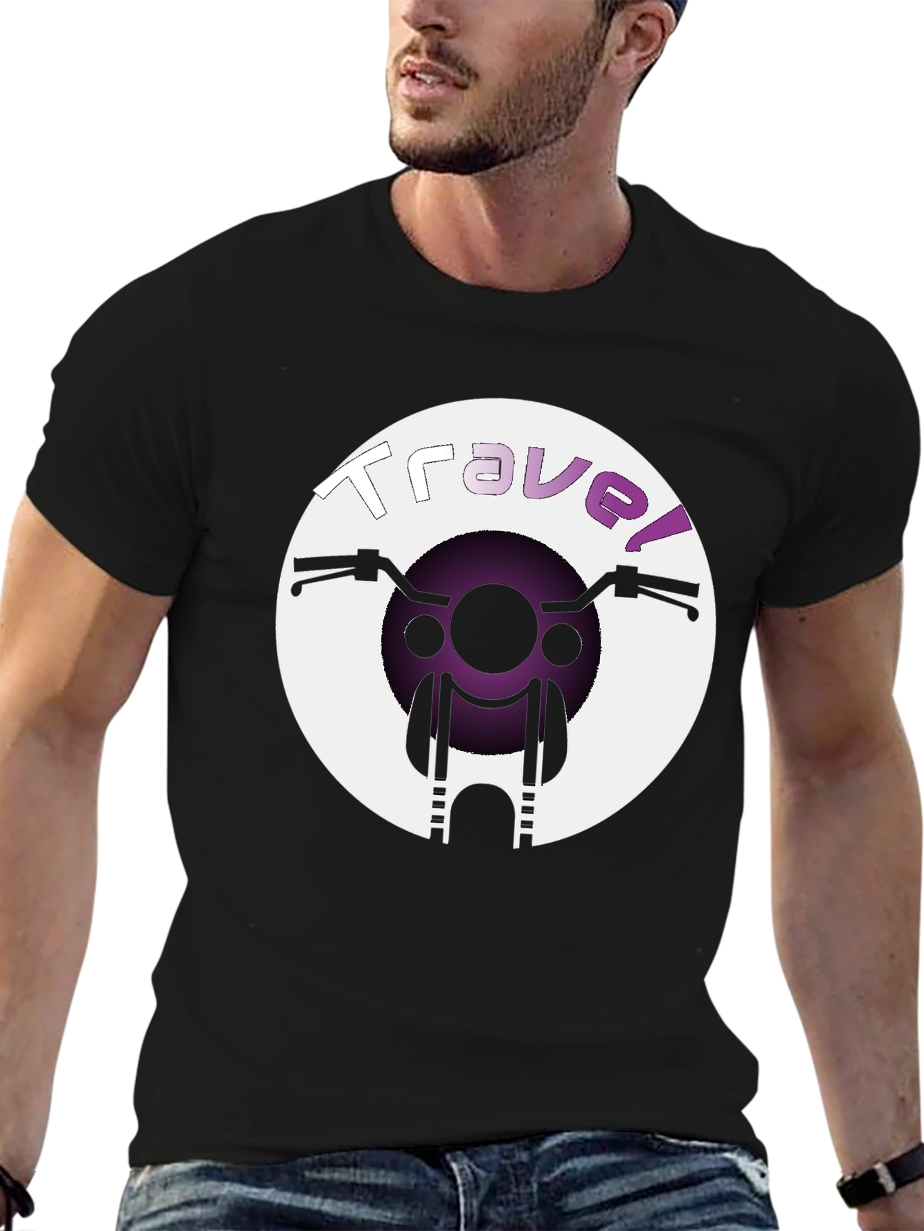 Travel Graphic T-Shirt - Motorcycle Design