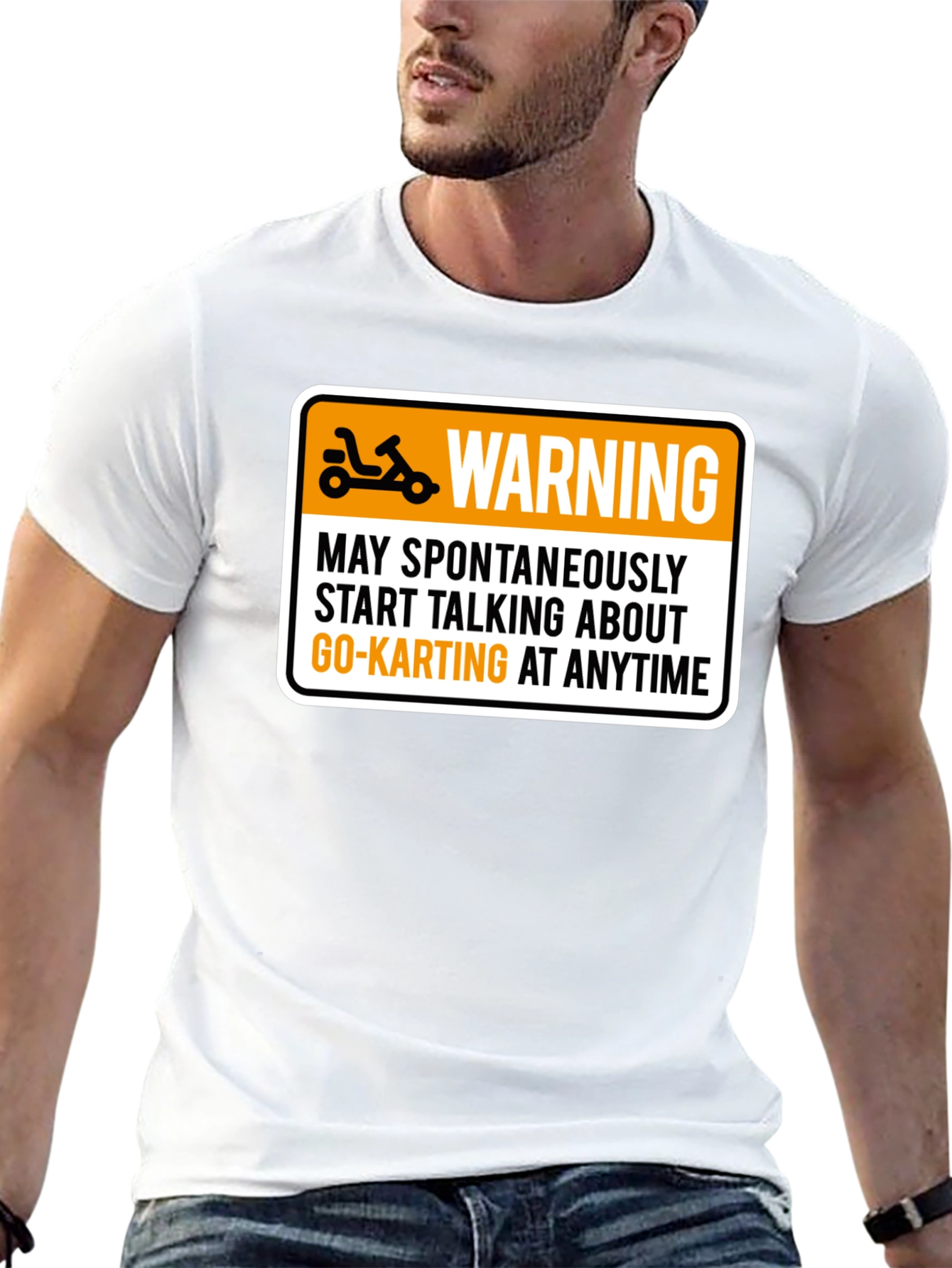 Go-Karting Warning Graphic Tee - Black T-Shirt