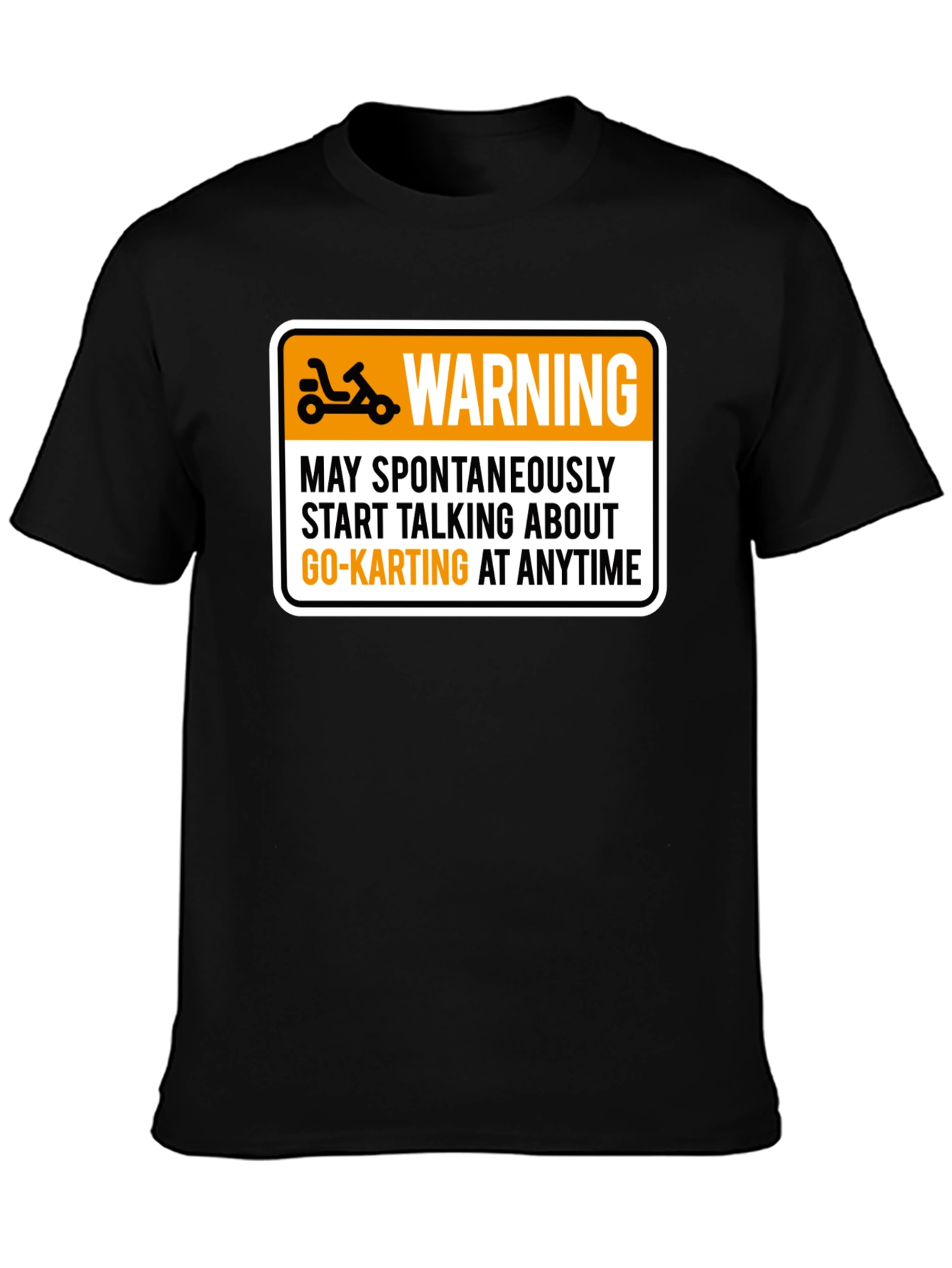 Go-Karting Warning Graphic Tee - Black T-Shirt