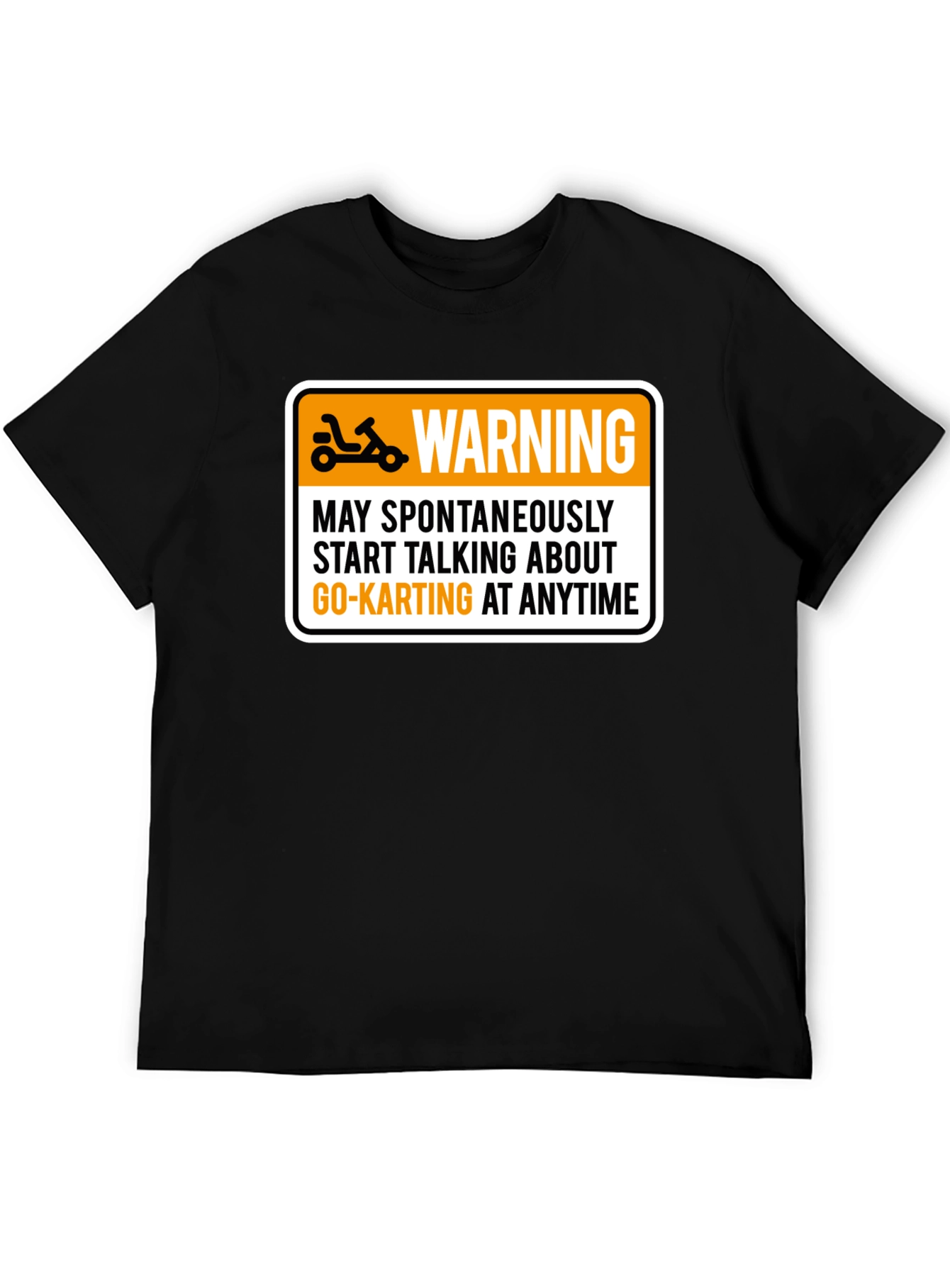 Go-Karting Warning Graphic Tee - Black T-Shirt