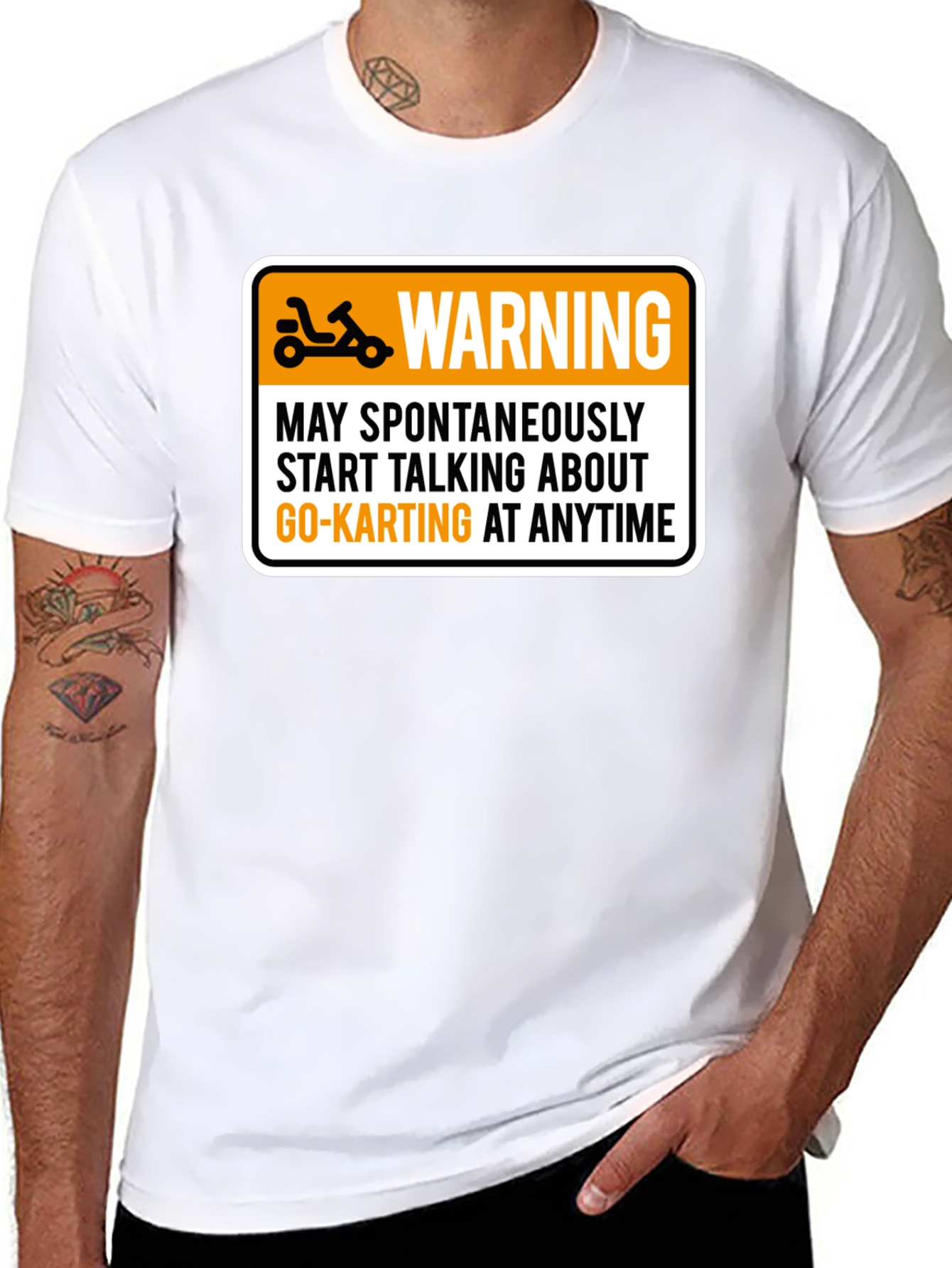 Go-Karting Warning Graphic Tee - Black T-Shirt