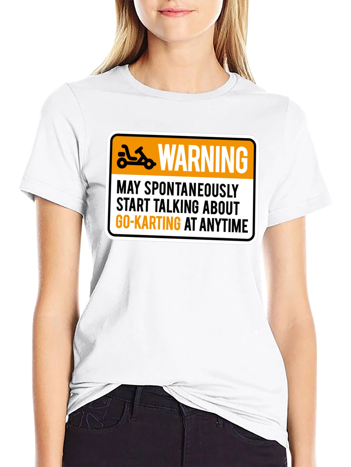 Go-Karting Warning Graphic Tee - Black T-Shirt