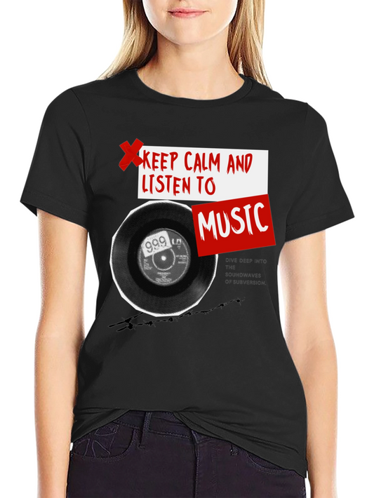 Keep Calm and Listen to Music Graphic T-Shirt