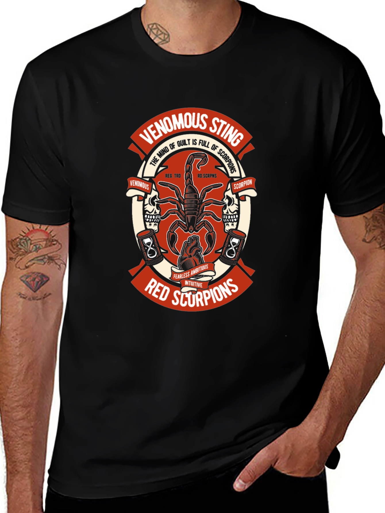 Red Scorpions Venomous Sting Graphic T-Shirt