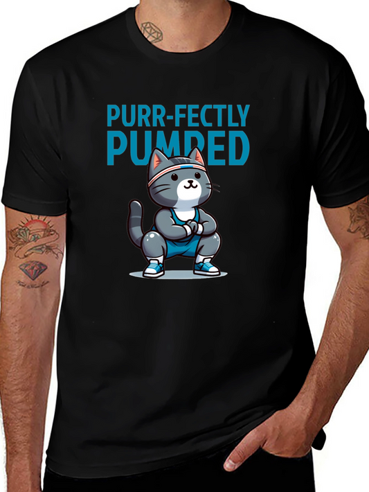 Purr-fectly Pumped Workout Cat T-Shirt