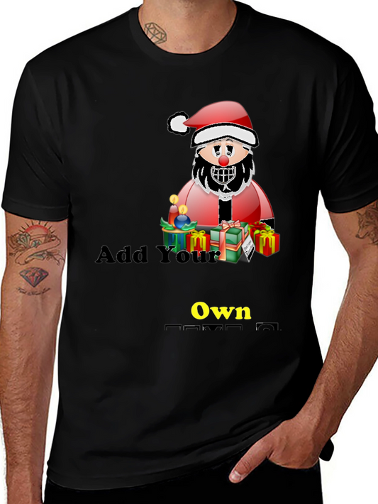 Customizable Santa Graphic Tee - Add Your Own Text!